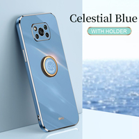 Poszycie kwadratowy pierścień uchwyt etui na telefony dla Xiaomi Mi Poco X3 Pro X 3 Nfc Gt 5g Poko X3pro luksusowe miękkiego silikonu stań pokrywy 4